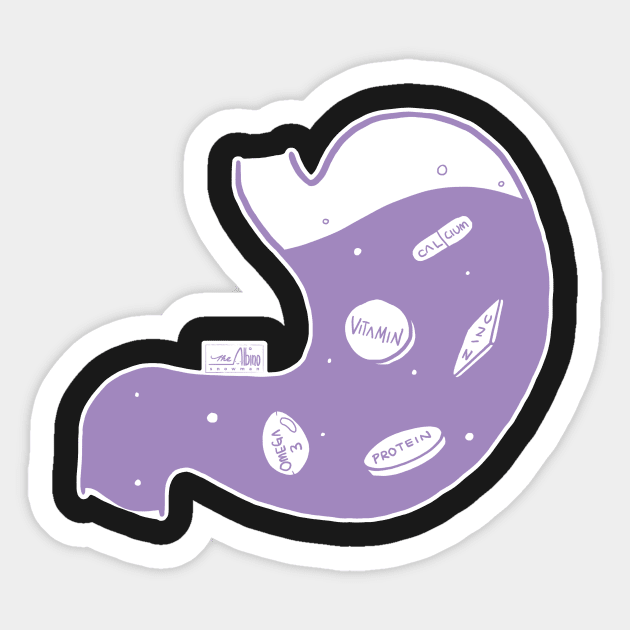 Food in My Stomach - Supplement (Color) Sticker by TheAlbinoSnowman